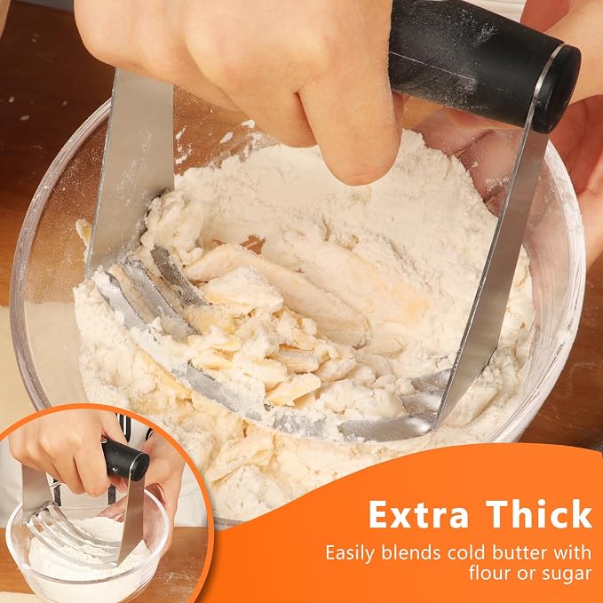 HULISEN Stainless Steel Biscuit Cutter Set, Flour Duster, Pastry Scraper and - Image 3