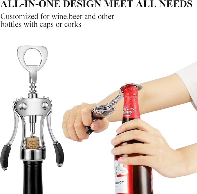 Wine Opener with Stopper, Cutter - Image 4