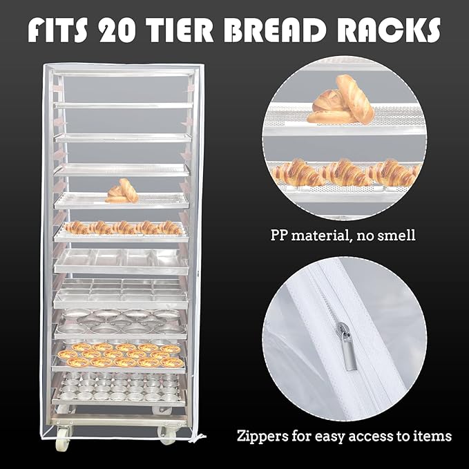 Riakrum 1 Pc Bun Pan Rack Cover Bakers Rack Cover 20 Tier Sheet - Image 3