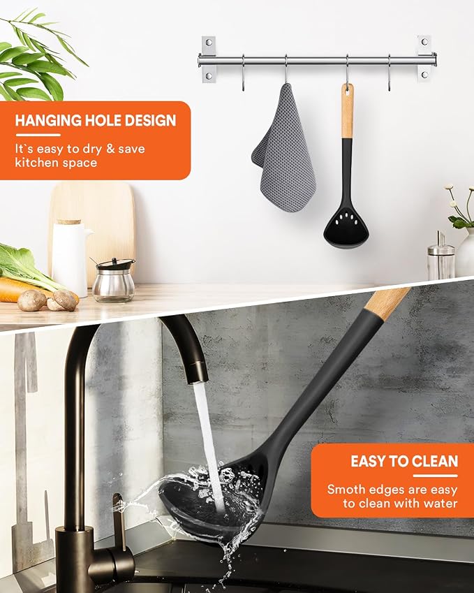 Large Silicone Ladle Spoon for Soup, Non Stick Kitchen Utensils - Image 7