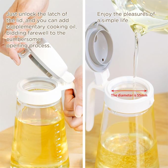 Auto Flip Glass Olive Oil Dispenser, Dispenser - Image 3