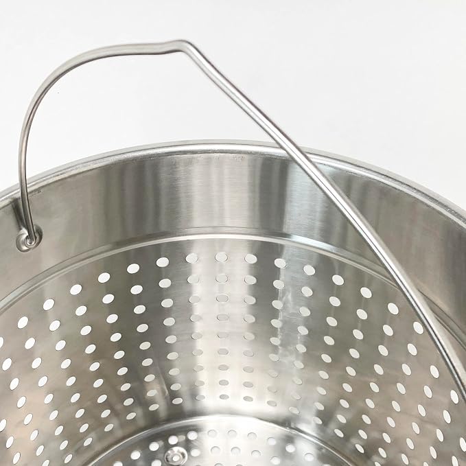 Bayou Classic 1124 24-qt Stainless Stockpot w/Lid And Basket Includes Vented - Image 8
