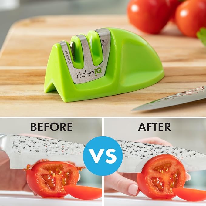 KitchenIQ 51422 | Edge Grip 2-Stage Knife Sharpener | Green – 3 Pack | Coarse & - Image 2