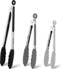 Anaeat Non-Stick Silicone Locking Tong Set of 3 by Anaeat