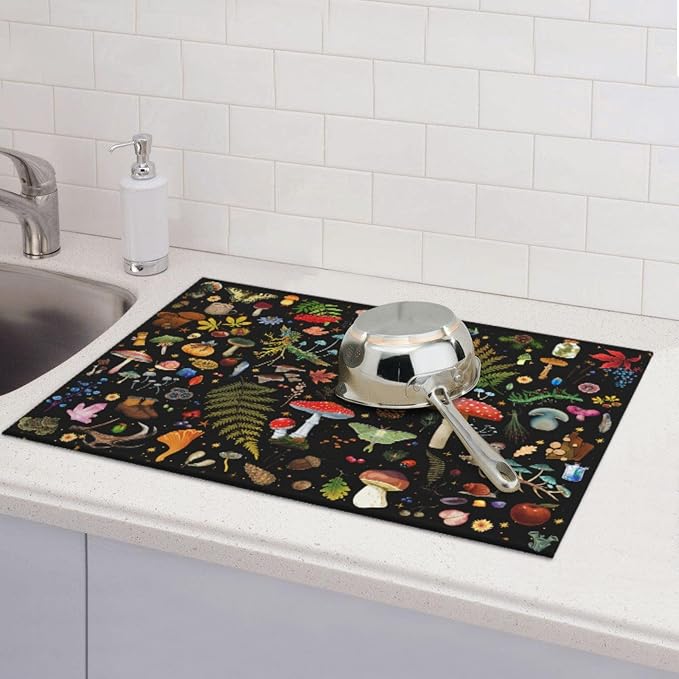 Mushroom Dish Drying Mat Witchy Home Decor - Image 7