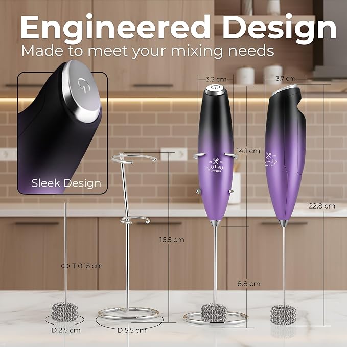 Zulay Kitchen Patented Tornado Triple Whisk Milk Frother - Image 9