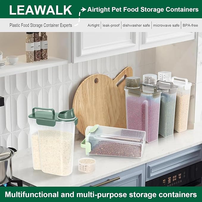 LEAWALK 5-7Lbs Cat Dog Storage Container, Portable Pet Food Containers - Image 7