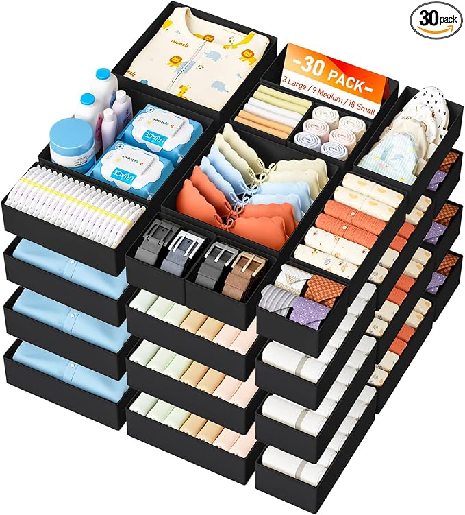 DIMJ Drawer Organizer Clothes 30 Pack by DiMJ