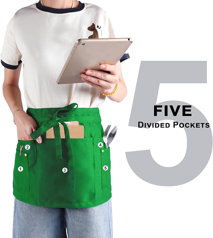 Server Apron with 5 Pockets - Image 4