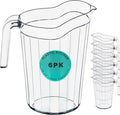 DecorRack 6 Pack - 75 oz Polycarbonate Plastic Pitcher Beverage Dispenser by DecorRack