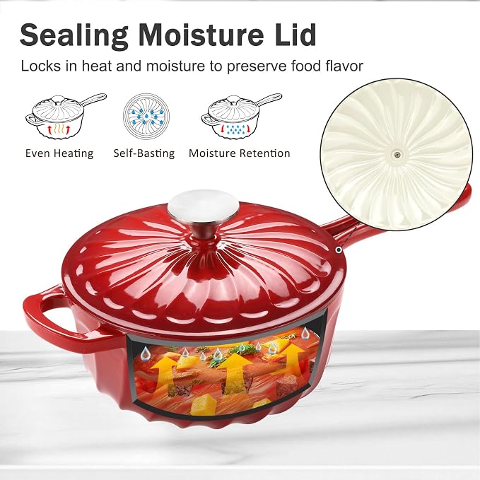 Enameled Cast Iron Sauce Pan, 2 Quart Enameled Saucepan - Image 3