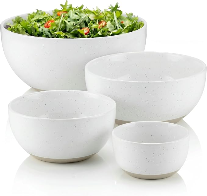 KooK Mixing Bowls, Ceramic Nesting Bowls, Stoneware Kitchen Bowls, by Kook