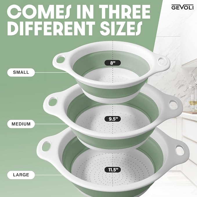 Gevoli Collapsible Colanders Food Strainers - Image 4