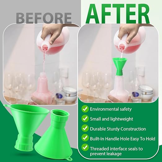 Threaded Funnel Easy Fill Funnel, Twist On Empty Spray Bottle Refill Adapter Fit - Image 5