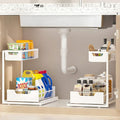 Ceetug Under Kitchen Sink Organizers and Storage Pull Out 2 Tier Metal Bathroom by ceetug
