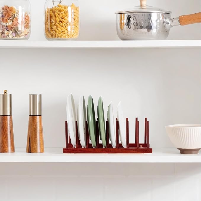 HBlife 4pcs Rosewood Wooden Dish Drying Rack - Image 7