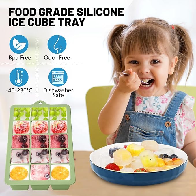 Silicone Ice Cube Trays 3Packs, Easy Release Ice Cube Molds - Image 2