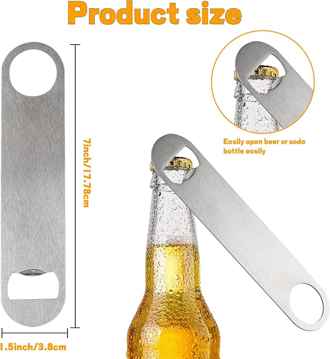 30 Pcs Flat Bottle Opener 7 Inch Stainless Steel Beer bottle Openers Heavy Duty - Image 2