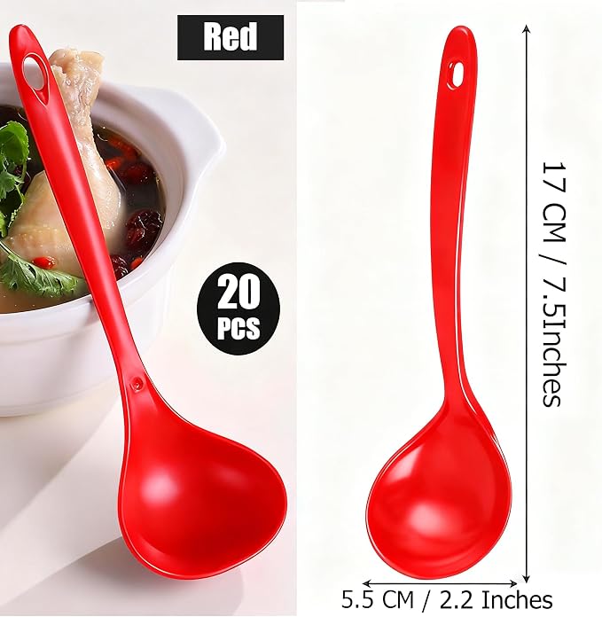 Large Plastic Serving Spoons, Disposable Heavy Duty Serving Spoons, Long Handle - Image 2