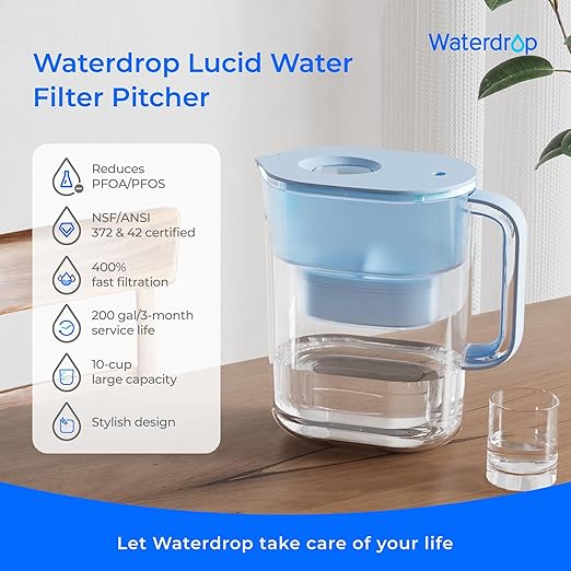 Waterdrop PT-07B Water Filter Pitcher, NSF Certified, 200-Gallon Long-Life - Image 2