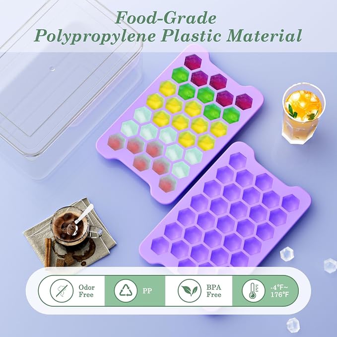 Mini Ice Cube Tray for Freezer: Small Plastic Ice Cubes Trays for Freezer - Image 2