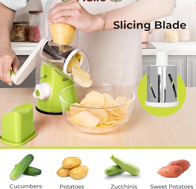 X Home Rotary Cheese Grater for Kitchen, Shredder - Image 3