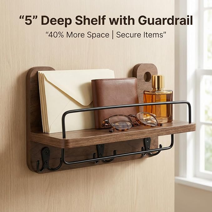 REFGY Key Holder for Wall with Shelf - Image 2
