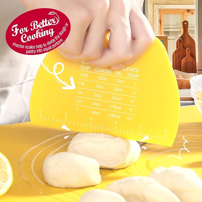 Teenitor 2 Pieces Dough Cutter, Bench Scraper Plastic, Sourdough Scraper - Image 3