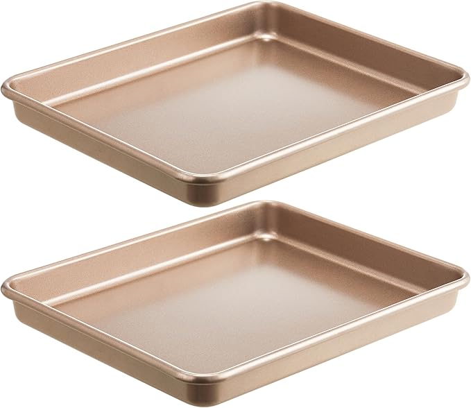 HONGBAKE 2 Pack 11 x 9 Inch Toaster Oven Pans and Trays, Small Baking Sheet Set by HONGBAKE