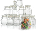 Small Square Glass Jars with Airtight Round Lids, Empty Spice Containers with by StockYourHome