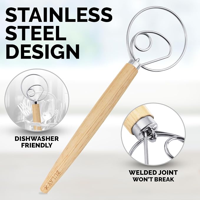 Zulay Kitchen 13-Inch Danish Dough Whisk - Image 6