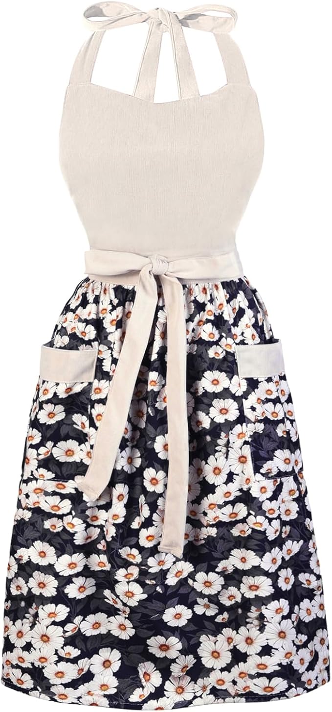 Cute Floral Aprons for Women by HYVOROS
