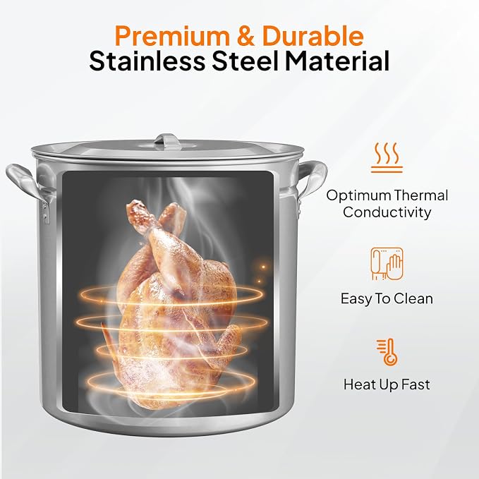 ROVSUN 50QT Stainless Steel Seafood Boil Pot - Image 2