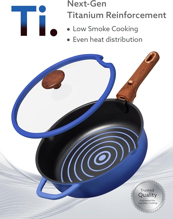CAROTE 20Pcs Titanium Cookware Set, Pots and Pans Set Non Stick, Kitchen - Image 3