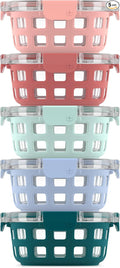 Ello Duraglass 3.4 Cup Round Meal Prep Sets 10Pc, 5 Pack Set- Glass Food by Ello
