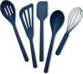 GreenPan Silicone 5 Piece Cooking Utensil Set, Slotted & Solid Spoon, Flexible by GreenPan