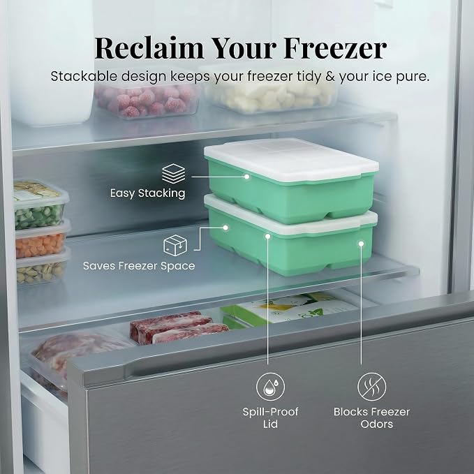 KitchFort Large Silicone Ice Cube Tray, Easy Release 2" Big Ice Cubes - Image 5