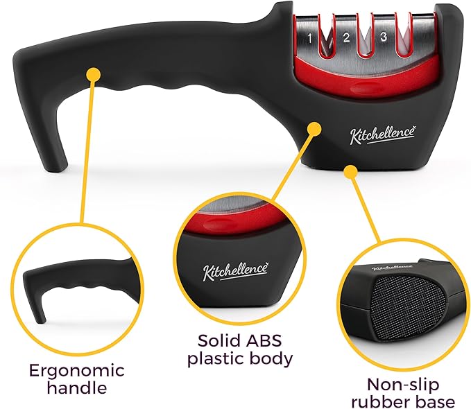 4-in-1 Kitchen Knife Accessories: 3-Stage Knife Sharpener Helps Repair - Image 4