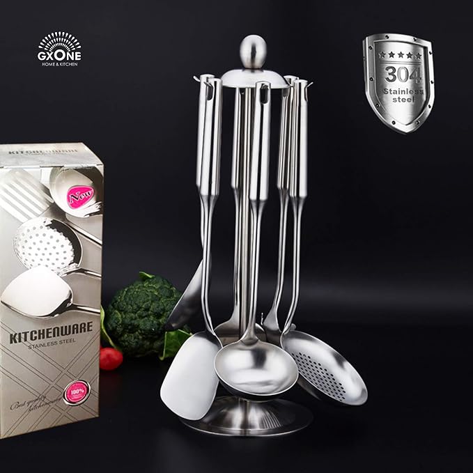 Kitchen Utensil Set – 6 Piece Stainless Steel Cooking Utensils - Image 6