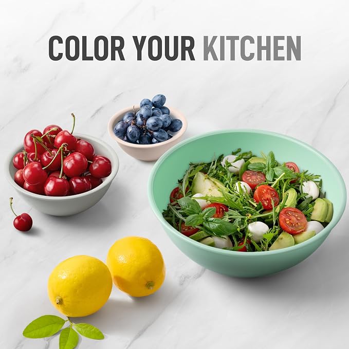 Zulay Kitchen 12 Piece Plastic Nesting Mixing Bowl Set - Image 6