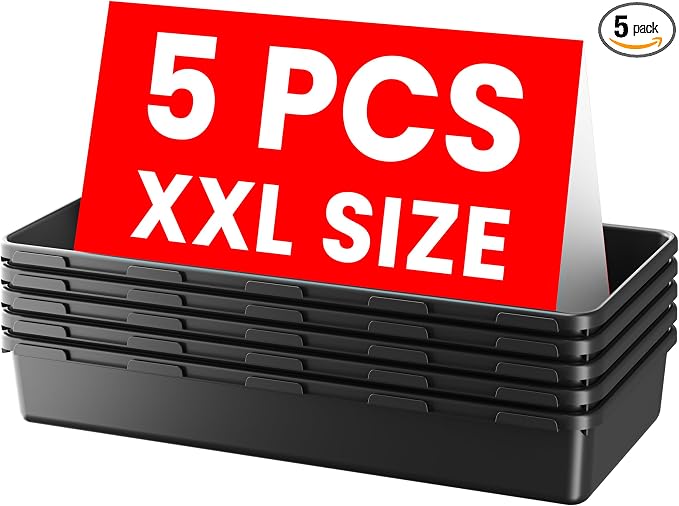 A-LuGei【XX-Large Size【5 Pcs】 Tool Box Organizer Tray Divider【Single Size】 Black by A-LUGEI