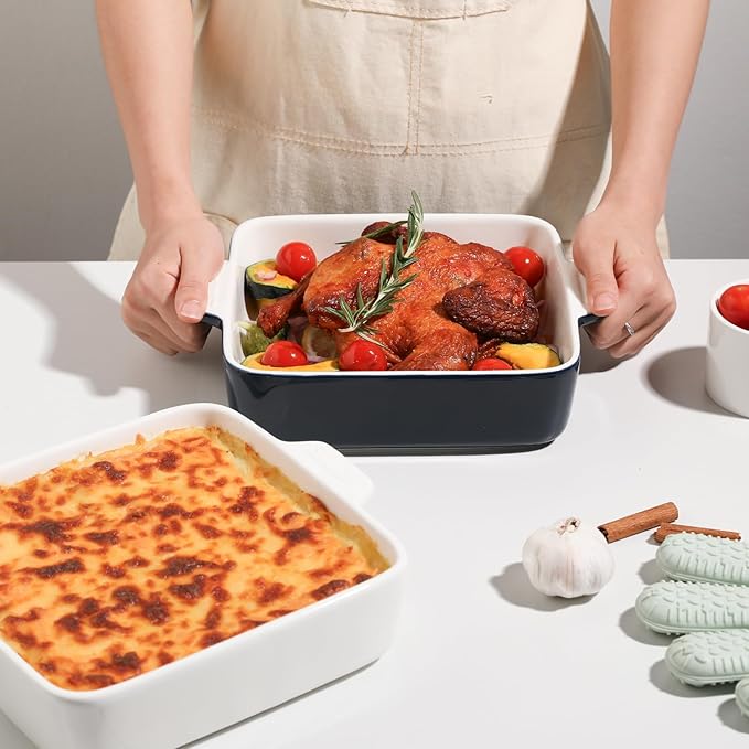 Sweejar Ceramic Baking Dish, 8 x 8 Cake Baking Pan - Image 3