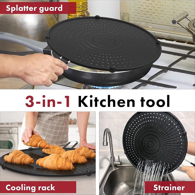 INYOU Silicone Splatter Screen for Frying Pan Suitable for 13” Pans - Image 3