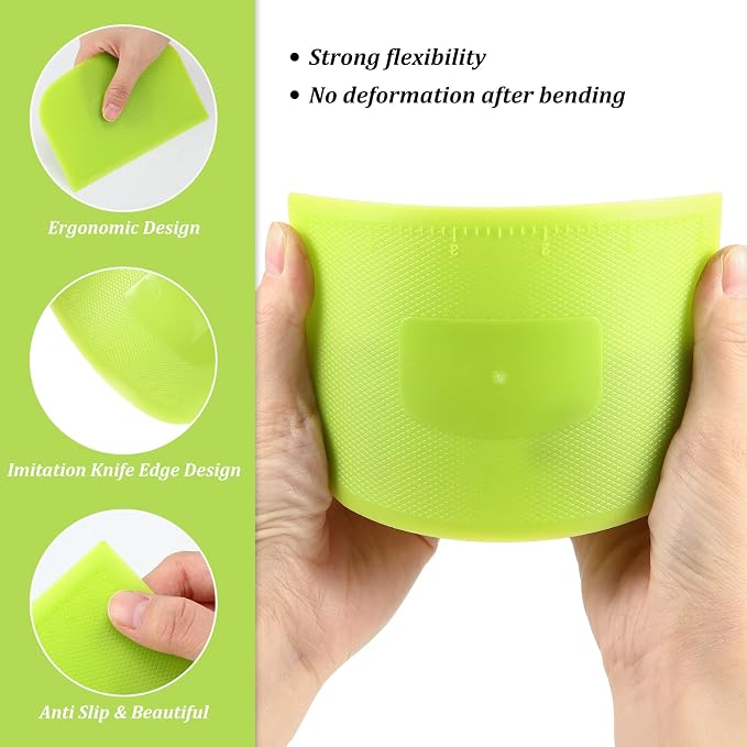 4 Piece Plastic Dough Scraper Bowl Scraper Flexible Multipurpose Food Scraper - Image 3