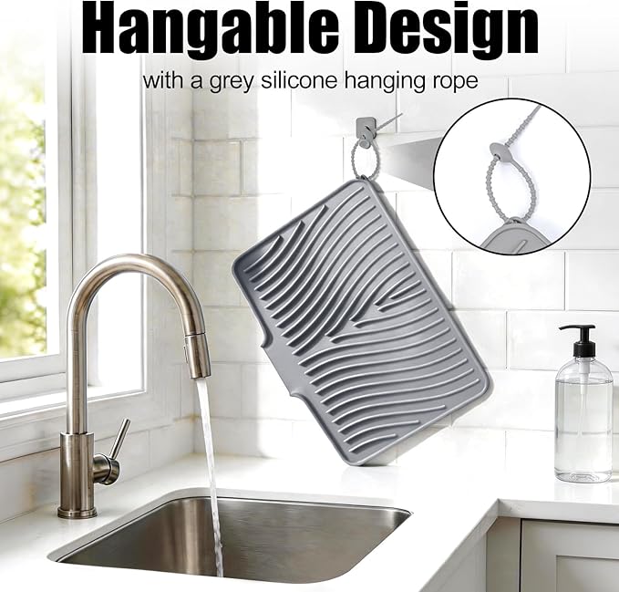 TIKNIK Silicone Dish Drying Mat, Stone Drying Mat - Image 4