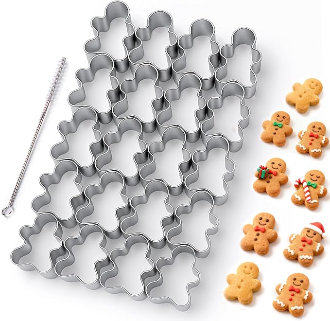 AIERSA Mini Gingerbread Cookie Cutter, Small Christmas Cookie Cutters, 1 Inch by AIERSA