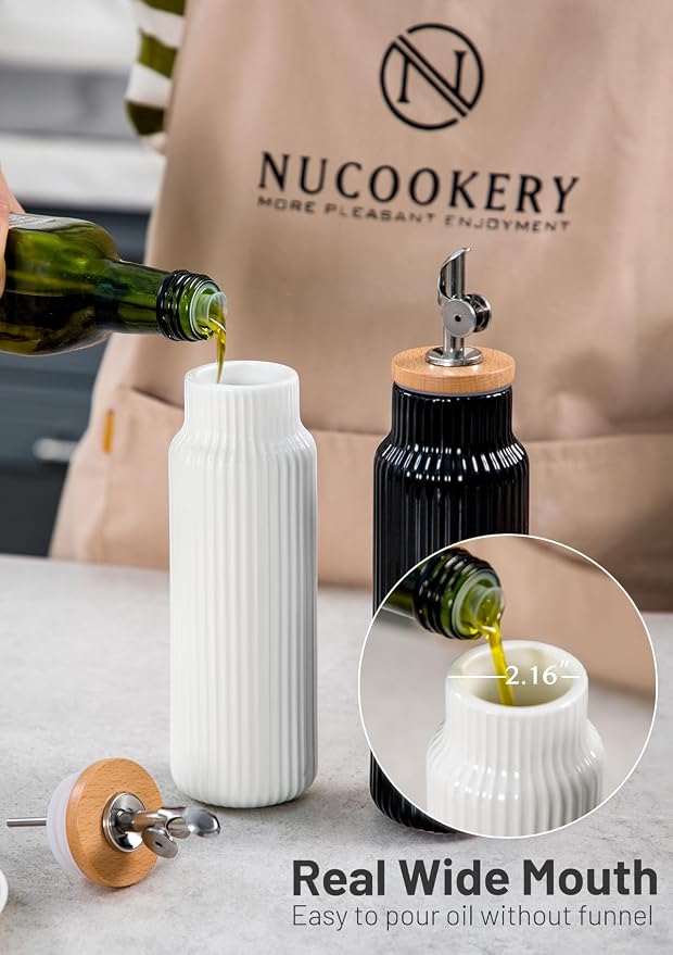 Nucookery 20oz Ceramic Olive Oil Dispenser Bottle - Image 3