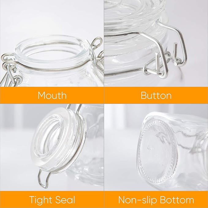 Flrolove Spice Jars 30 Pack 4oz Square Glass Jars - Image 3