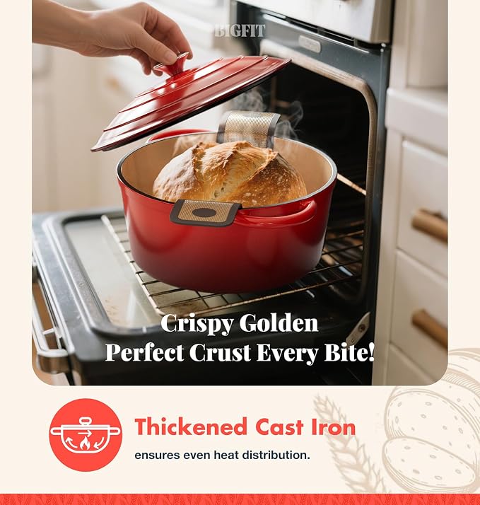 Cast Iron Dutch Oven for Bread Baking, - Image 5