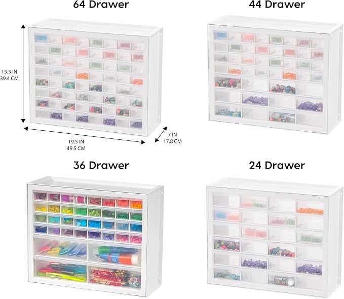 IRIS USA Small Parts Storage Cabinet, Made in USA, 64-Drawer Organizer Chest - Image 8